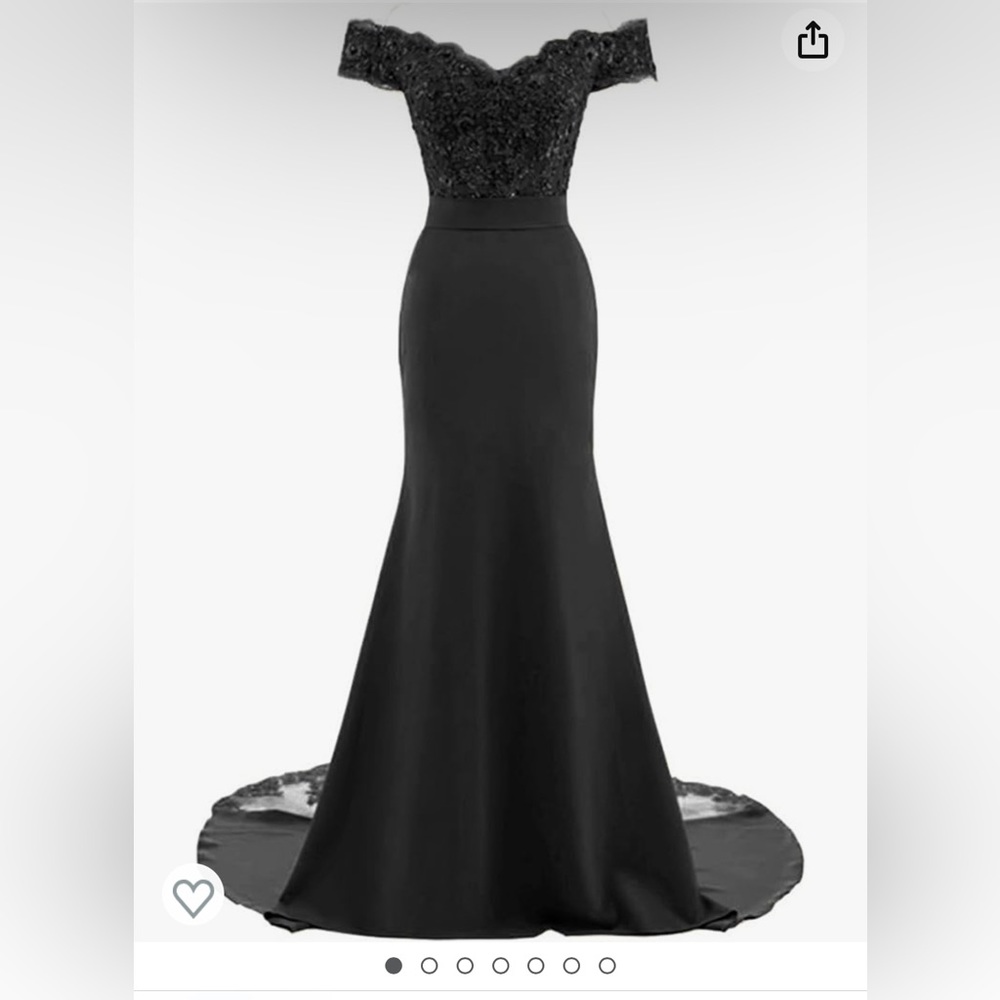 Black Long Cocktail Dress - Picture 5 of 6